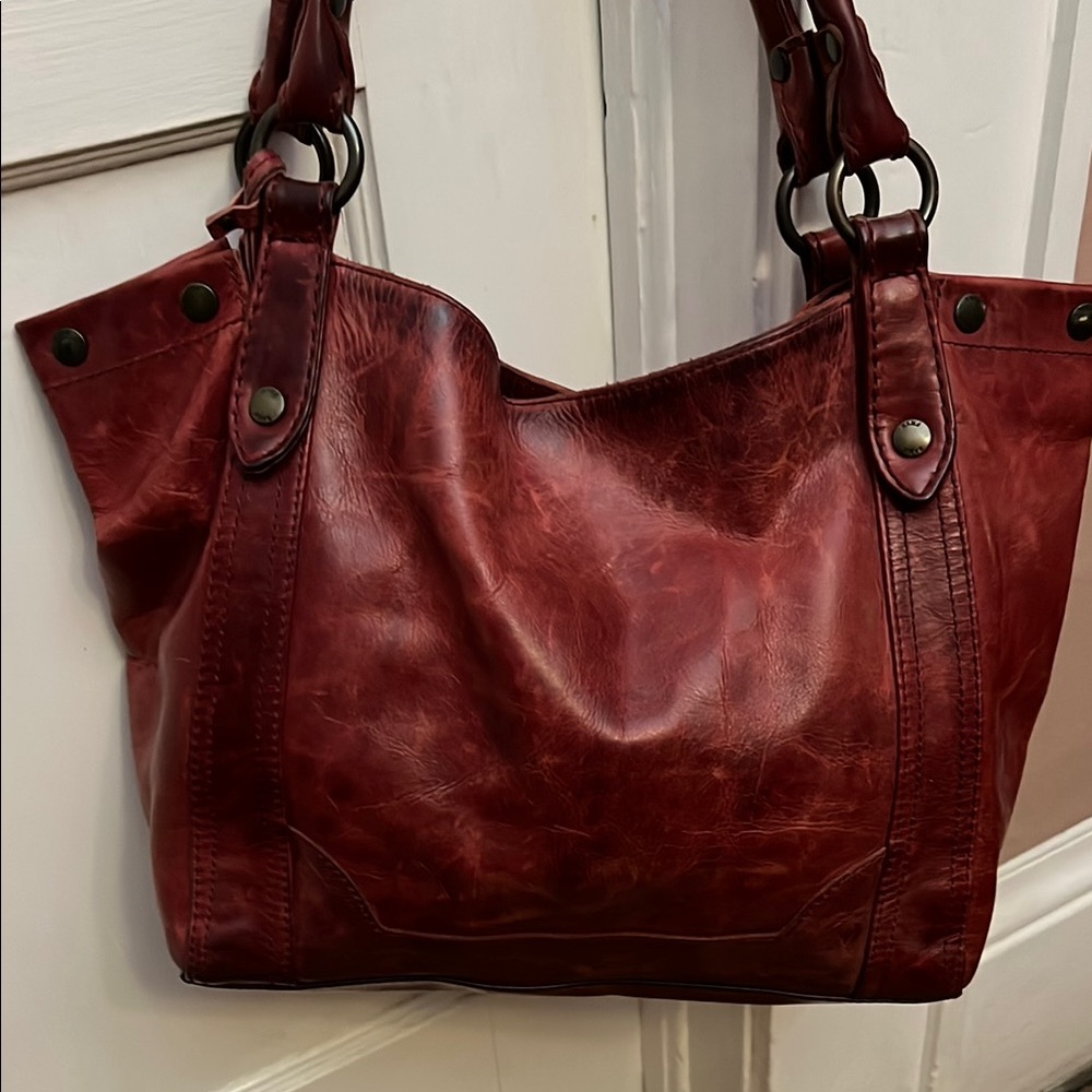 EUC Burgundy/Red Frye Leather Tote